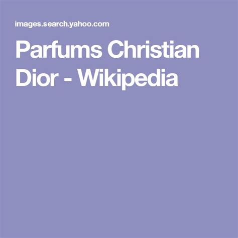 parfums christian dior wiki|christian dior parfums interco.